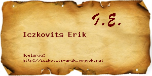 Iczkovits Erik névjegykártya