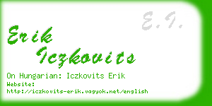 erik iczkovits business card